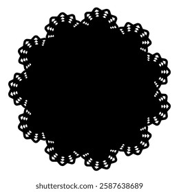 black circular lace decoration illustration material