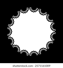 Black circular lace frame background material