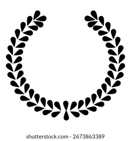 Corona griega de ramas de olivo de laurel circular negro para el reconocimiento del premio