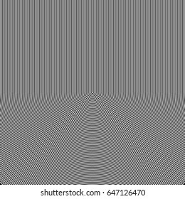 Black circular lines on white background. Striped wallpaper. Surface pattern design with symmetrical linear ornament. Stripes motif. Digital paper with curves for page fills, designing, textile print.