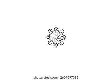 black circular oak logo illustration design