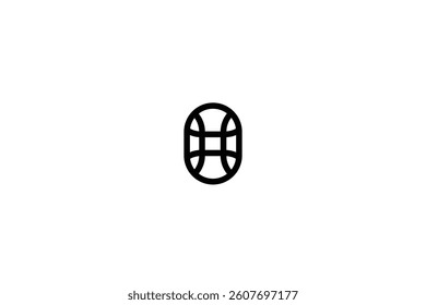 black circular oval shape logo illustration design