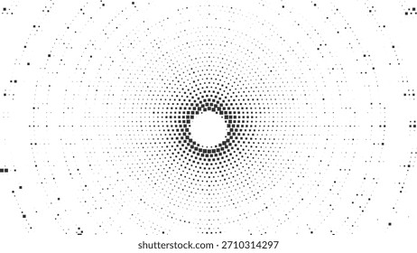 Fondo de Vector Abstractas de punto medio de cuadrícula de píxeles circulares negras