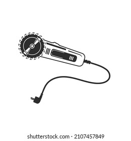 black circular saw machine  vector illustration design template