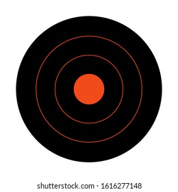 Black circular shooting target for the practice on a rifle range
