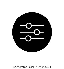 Black circular style filter icon. Filter symbol. Vector illustration