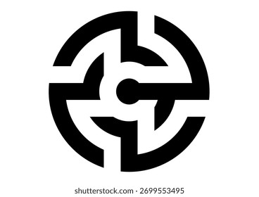 	
Diseño circular negro del logotipo del objetivo en el fondo blanco