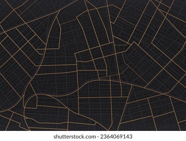 Zona de ciudad negra, mapa de fondo, calles. Panorama urbano en Skyline. Ilustración cartográfica. Proporción panorámica, mapa digital plano de diseño. Vista superior de Ciudad del vector. Ver desde arriba del mapa