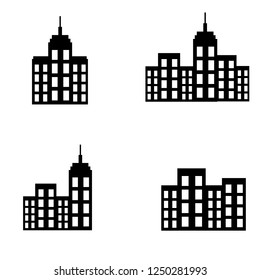 Black city icon on white background