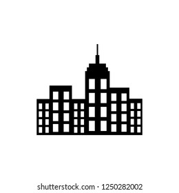 Black city icon on white background