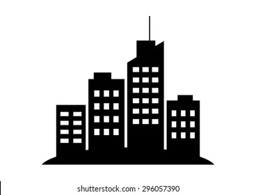 Black City Icon On White Background Stock Vector Royalty Free