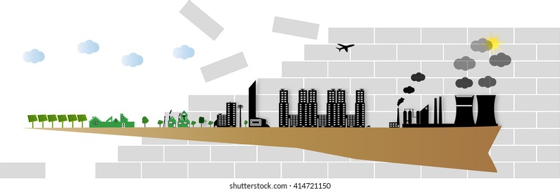 Black city on white background . Illustration