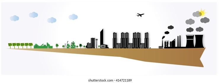 Black city on white background . Illustration