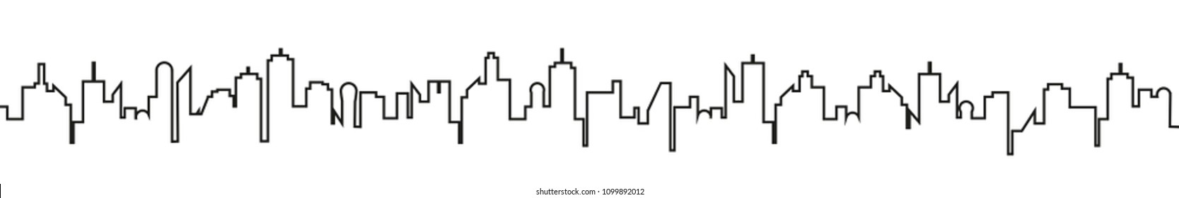 Black city silhouette on a white background - stock vector