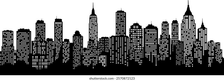 black city silhouette without background