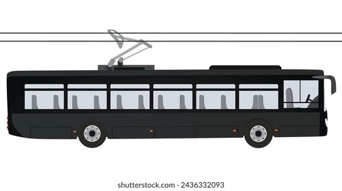 Black  city trolleybus. vector illustration