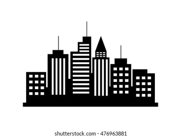 Black City Vector Icon On White Stock Vector (Royalty Free) 476963881 ...