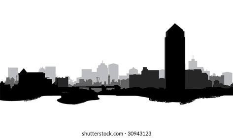 black cityscape