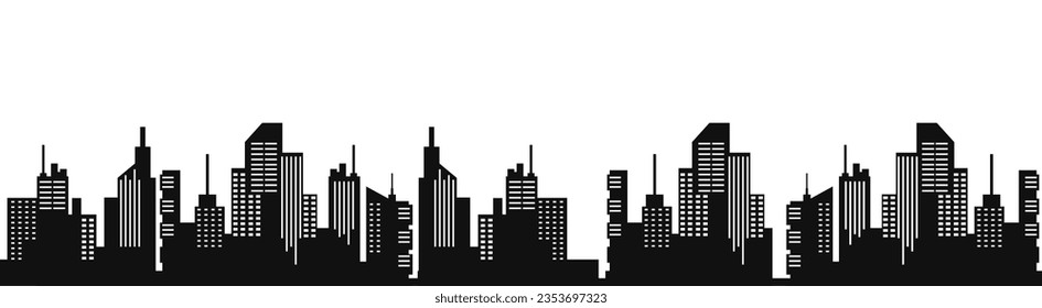 Black cityscape background. City buildings Monochrome urban landscape