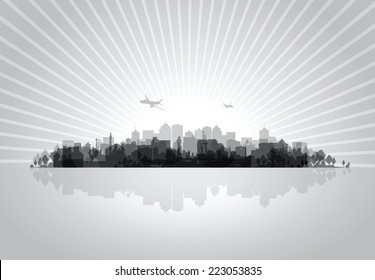 black cityscape overprint background