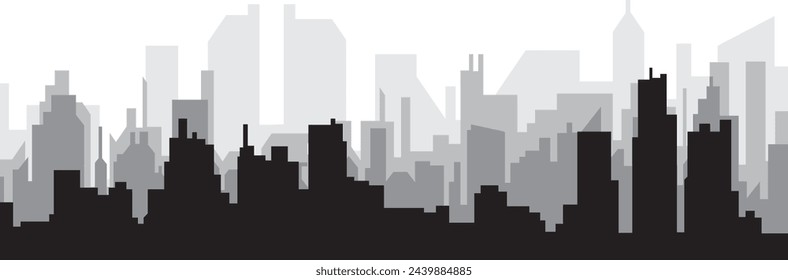 Black cityscape skyline panorama with gray misty city buildings background of DETROIT, UNITED STATES