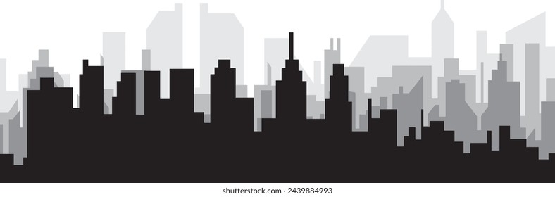 Black cityscape skyline panorama with gray misty city buildings background of PHILADELPHIA, UNITED STATES