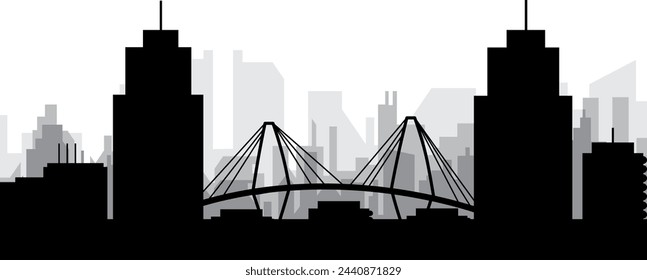 Black cityscape skyline panorama with gray misty city buildings background of CHARLESTON, UNITED STATES
