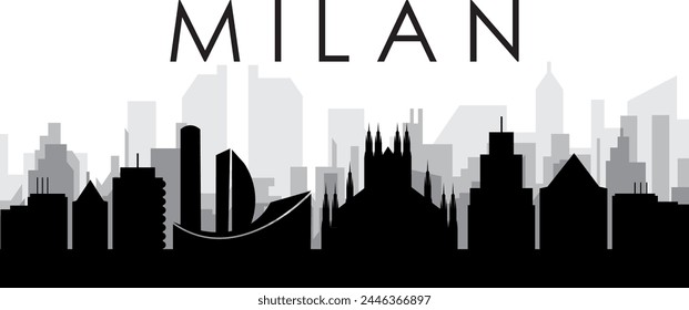 Black cityscape skyline panorama with gray misty city buildings background of MIAMI, UNITED STATES
