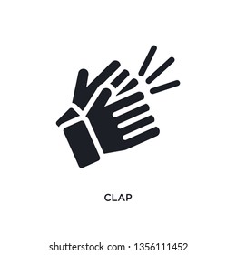 black clap isolated vector icon. simple element illustration from startup stategy and concept vector icons. clap editable logo symbol design on white background. can be use for web and mobile