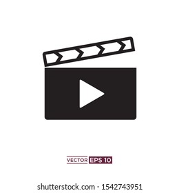 black clapper icon vector illustration template