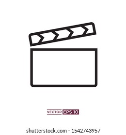 black clapper icon vector illustration template
