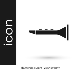 Black Clarinet icon isolated on white background. Musical instrument.  Vector