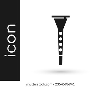 Black Clarinet icon isolated on white background. Musical instrument.  Vector