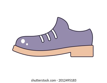 Black classic elegant formal shoe for men isolated cartoon vector icon