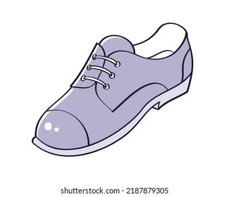 Black classic elegant suit dress derby shoe isolated vector illustration