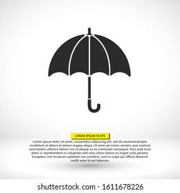 Black Classic elegant vector icon opened umbrella vector icon isolated on white background.vector icon Rain protection symbol. vector icon Illustration