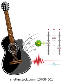 Black classic guitar stencil ready for vinyl cut