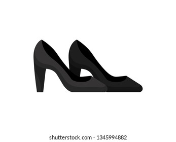 Black classic high heel shoes. Fashion concept.