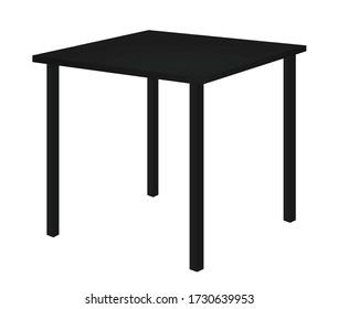 Mesa de la casa clásica negra. ilustración vectorial
