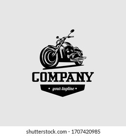 Black Classic Motorcycle Badge Illustration Graphic Design Emblem Logo