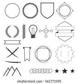 Black Classic Vector Badges Elements Set