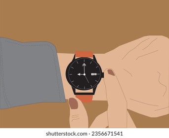 black classic watch model vector illustration