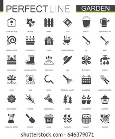 Black classic web Gardening icons set.
