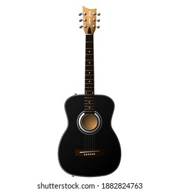 Black classical acoustic guitar illustration
