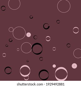 Black Classical Curves Pastel Minimal Modern Art Pattern. Retro Oval Bagel Vector Design Pic. Purple Dark Calm Light Modern Style Background. Pink Donut Bordo Round Elegant Circles Modern Design.