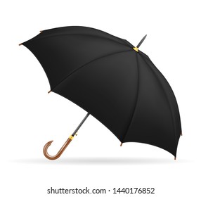 black classical umbrella from rain stock vector illustration isolated on background