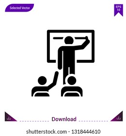 Black classroom icon  vector.  Best modern , simple, isolated, school-pictograms , logo, flat icon for website design or mobile applications, UI / UX design vector format