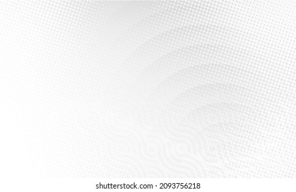 Fondo de onda de semitono negro limpio. Diseño de efecto geométrico retro blanco. Papel tapiz gris de diseño mínimo. Fondo Monocromo Futurista de la forma del patrón.