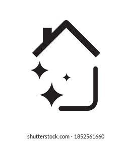Icono de hogar limpio negro, vector lineal.