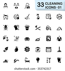 Black Cleaning Icons